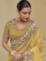 Light Mustard Pure Banarasi Tuscany Saree